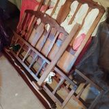 Children's bed with walnut bars