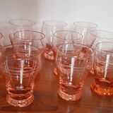 Set of 11 Art Deco water glasses from the 40s