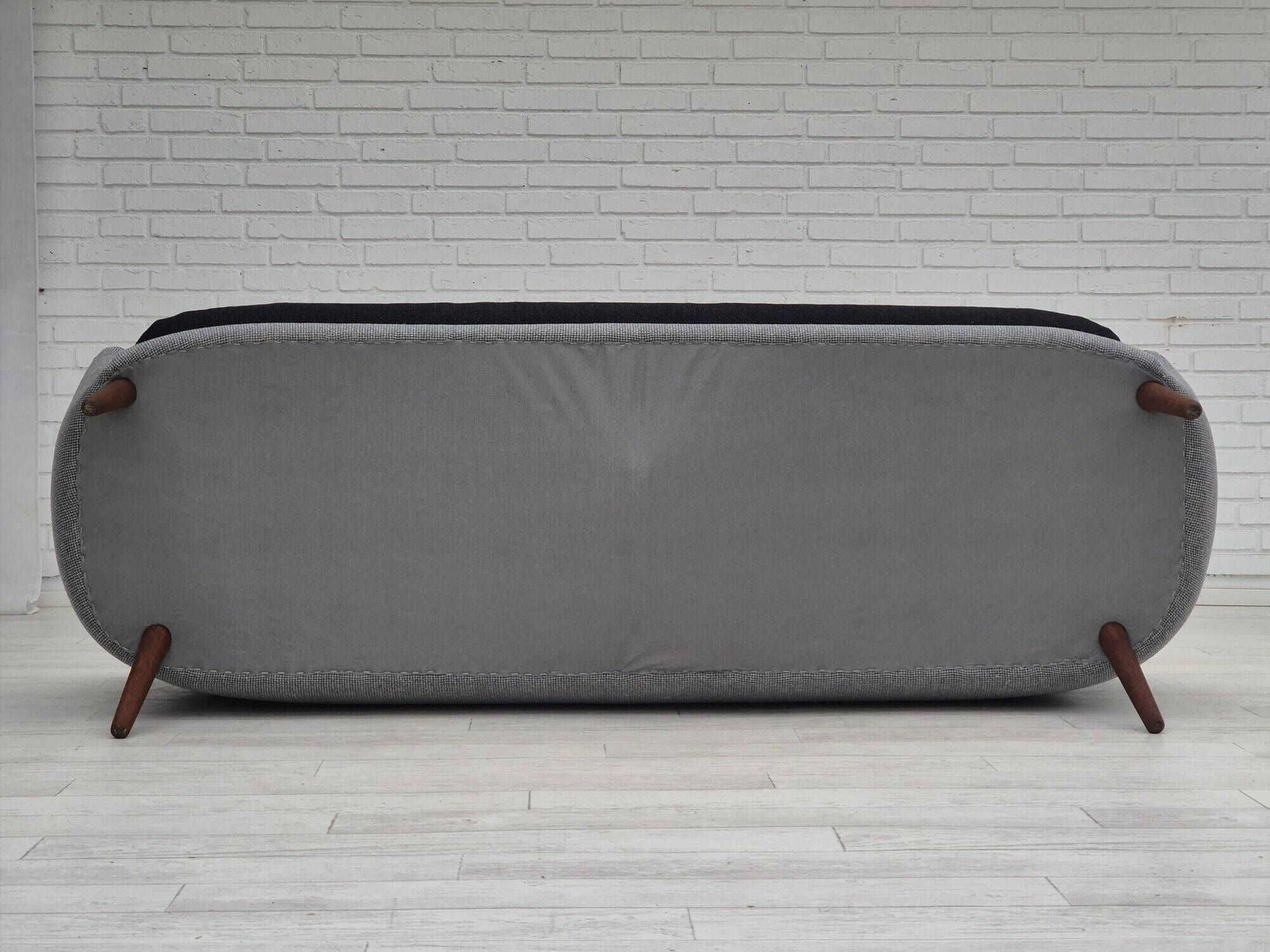 1960s, Danish sofa by Kurt Østervig model 58, completely reupholstered, furniture wool, teak wood.
