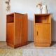 Art Deco pair of bedside tables in light oak by A. Gardner & Son