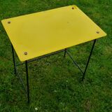 Table d'appoint en verre jaune vintage 50s 1952