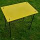 Small glass side table, yellow, vintage 50s (1952)
