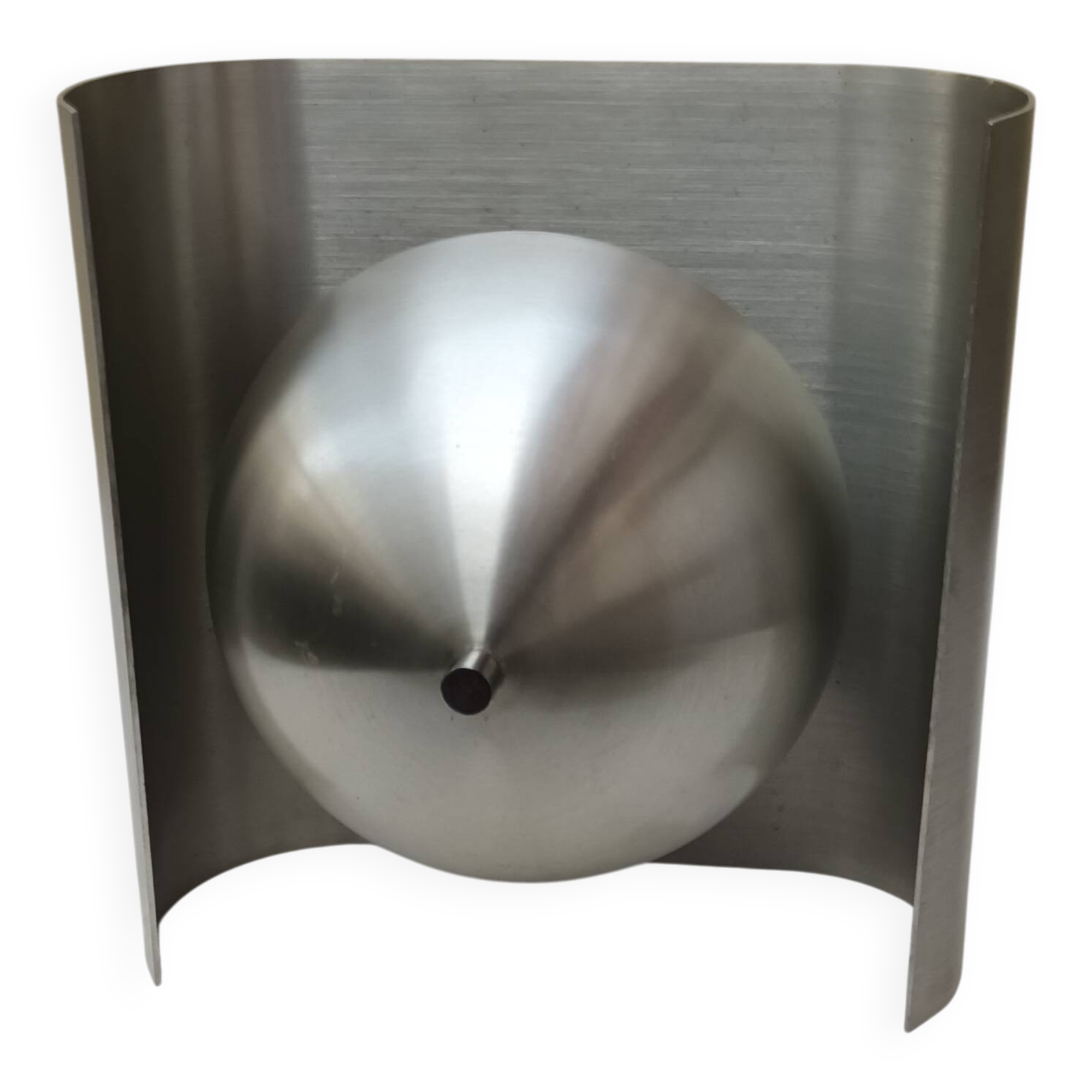 Space Age wall light in brushed aluminium from the 1970s.