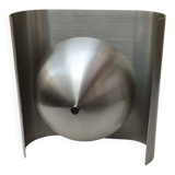 Space Age wall light in brushed aluminium from the 1970s.