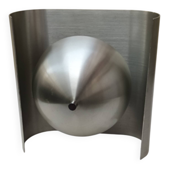Space Age wall light in brushed aluminium from the 1970s.
