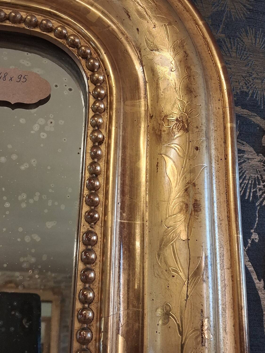 Louis Philippe mirror with pediment 148 x 95