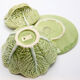 Moutardier en barbotine feuille de chou vert clair