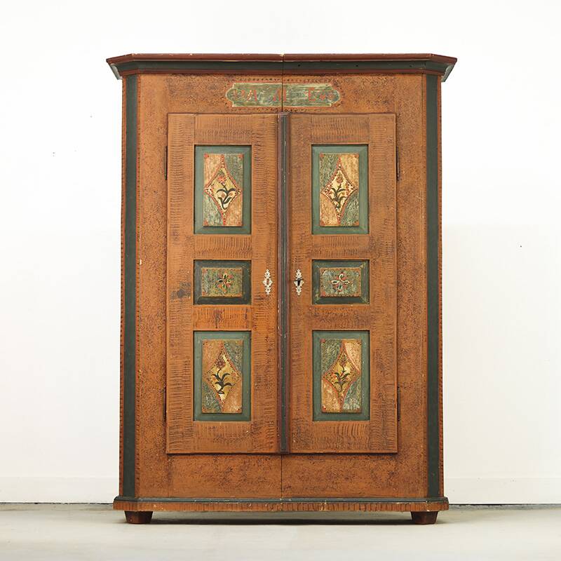 Painted Folk Art Bridal Cabinet 1846