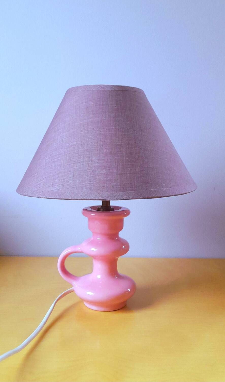 60s ceramic candle holder lamp