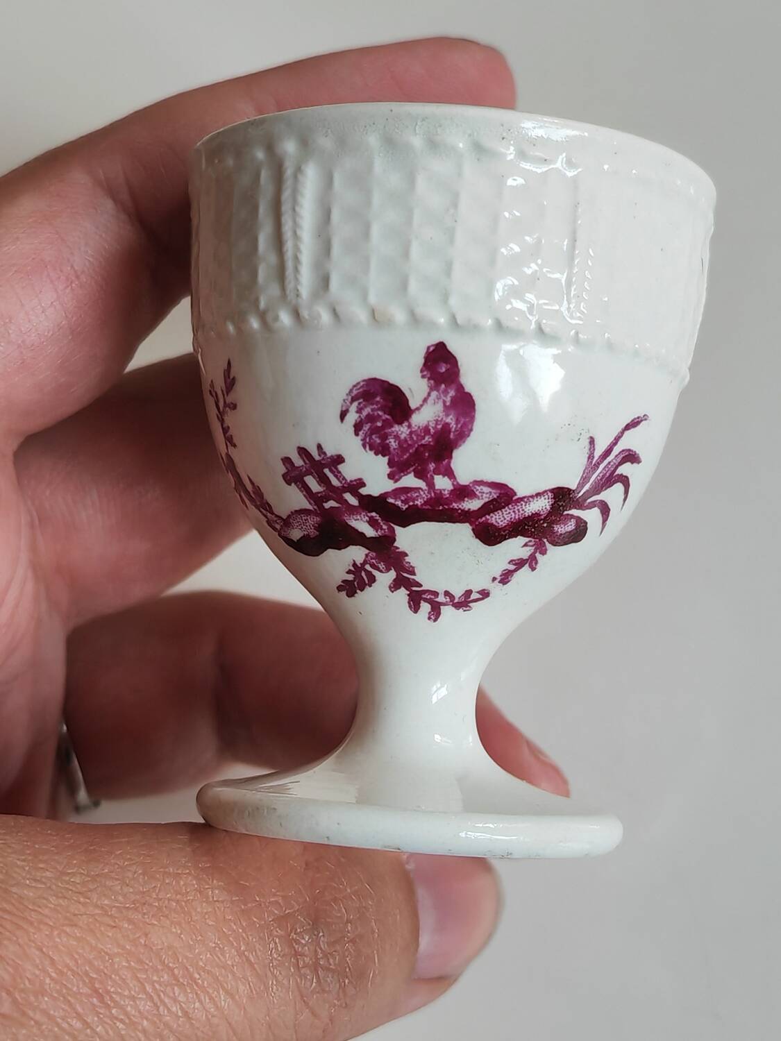 Antique iron earth egg cup