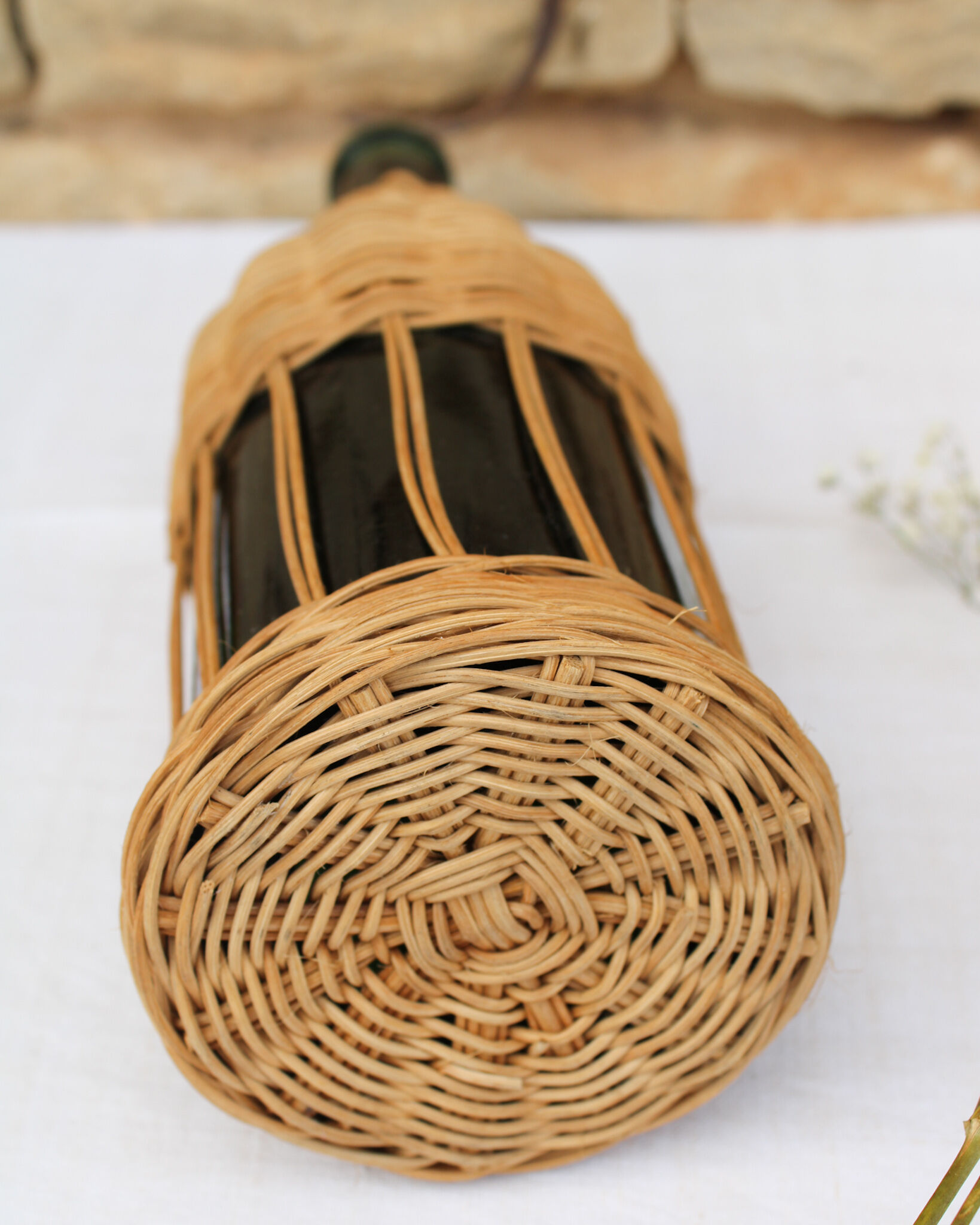 Wicker coated bottle