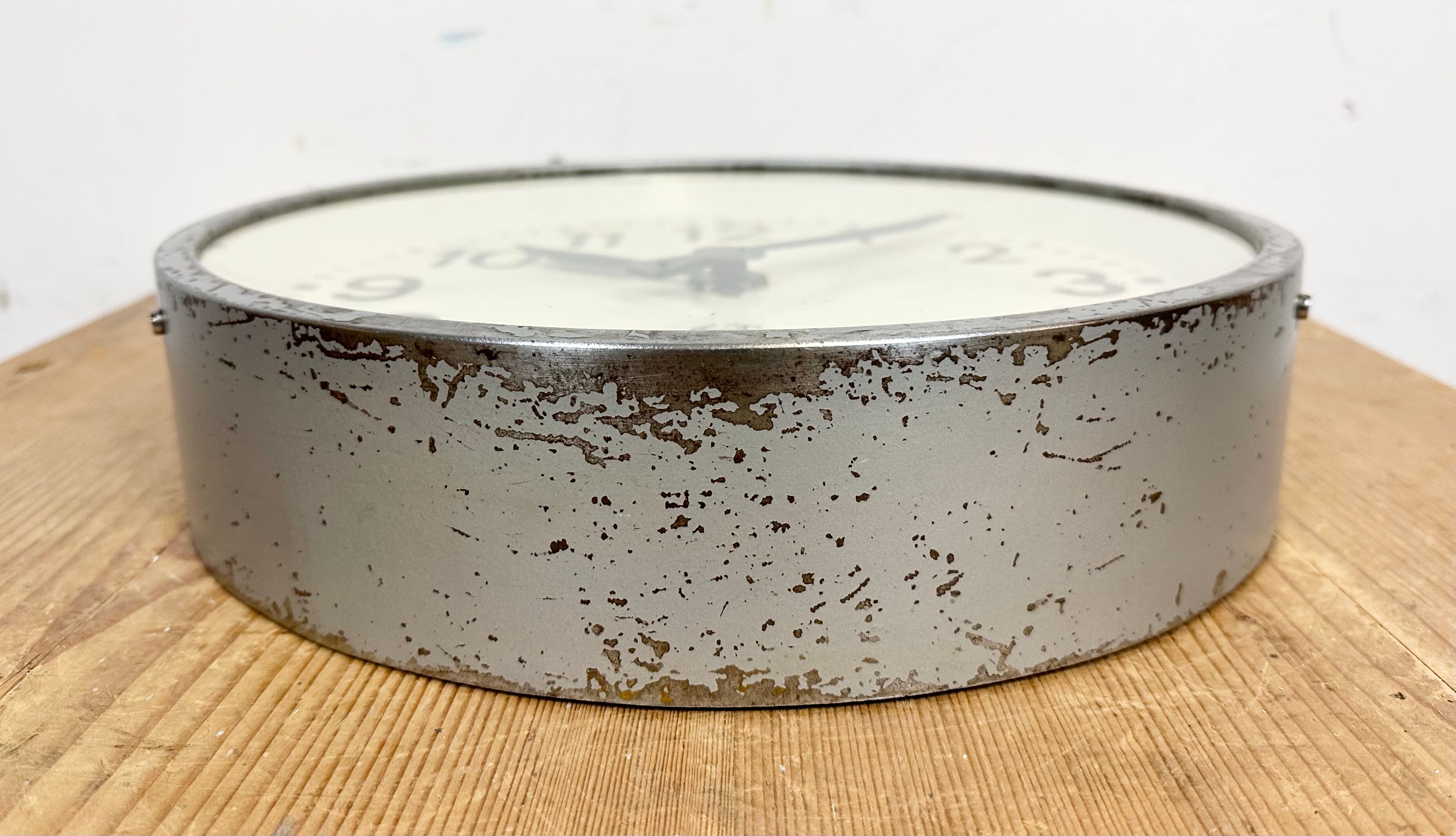 Industrial factory wall clock from Chronotechna, 1950s