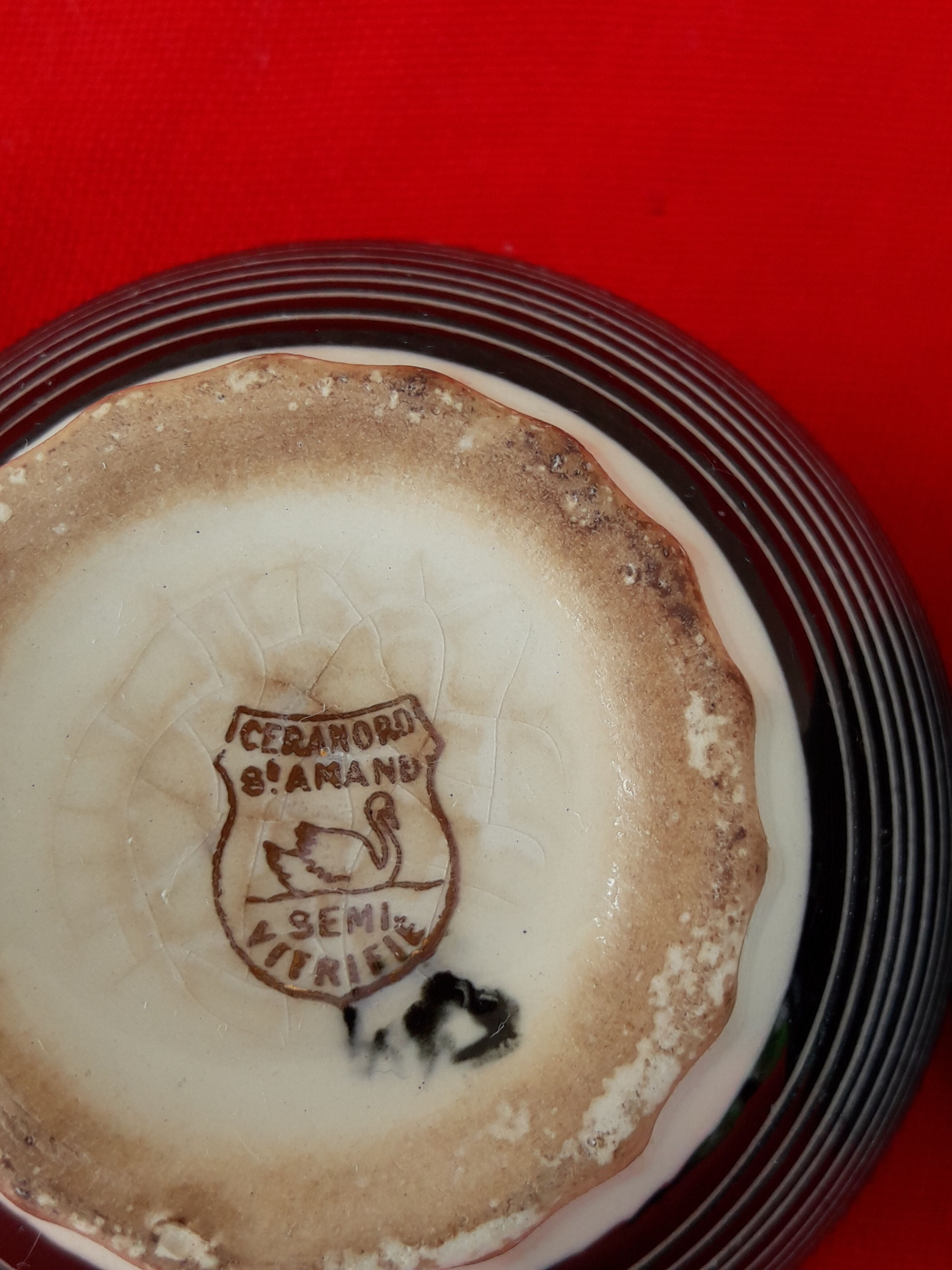 4 semi-vitrified bowls Ceranord Saint Amand diam 8.5 cm