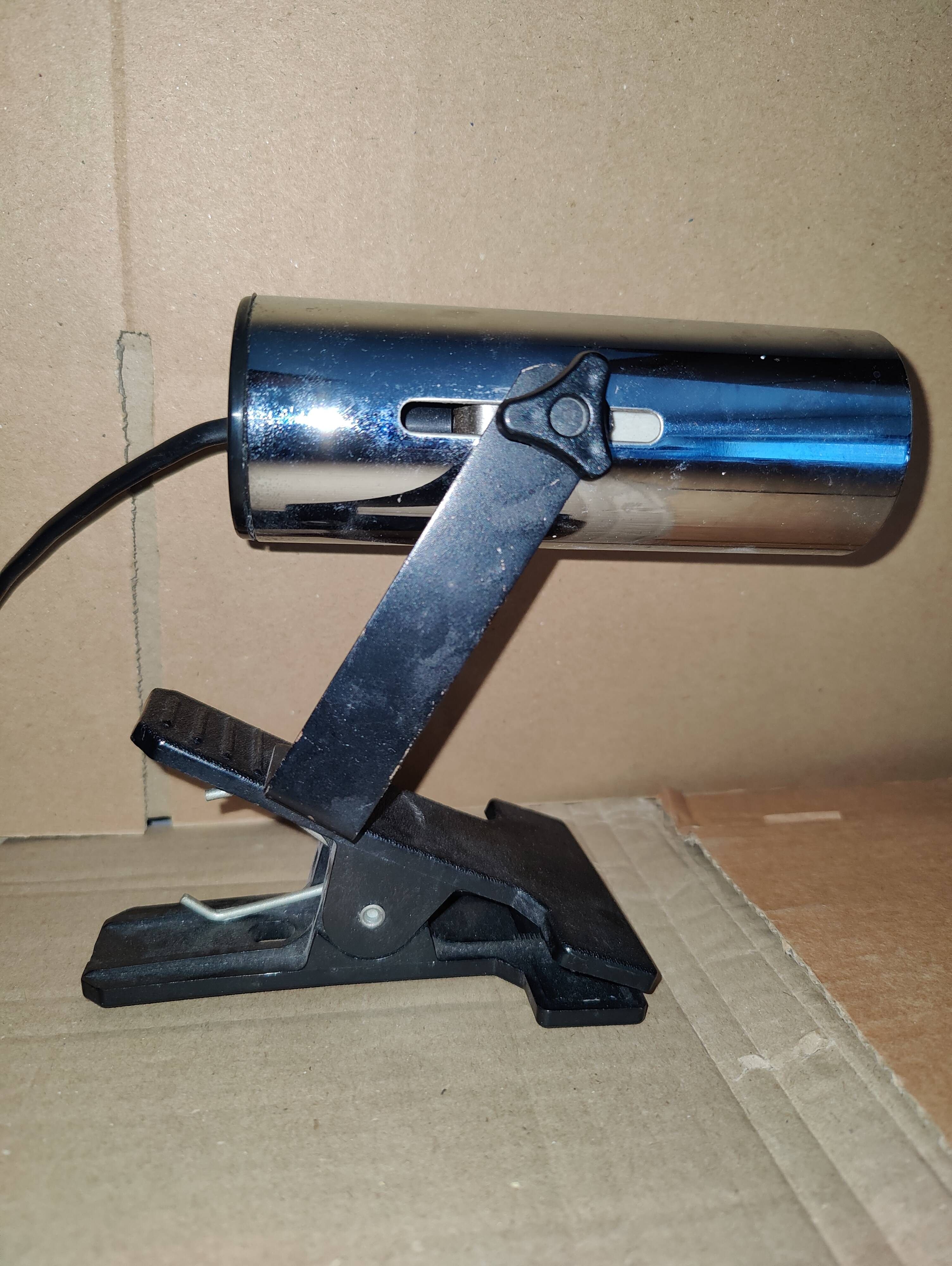 Chrome clamp spotlight from the 80s by Targetti.