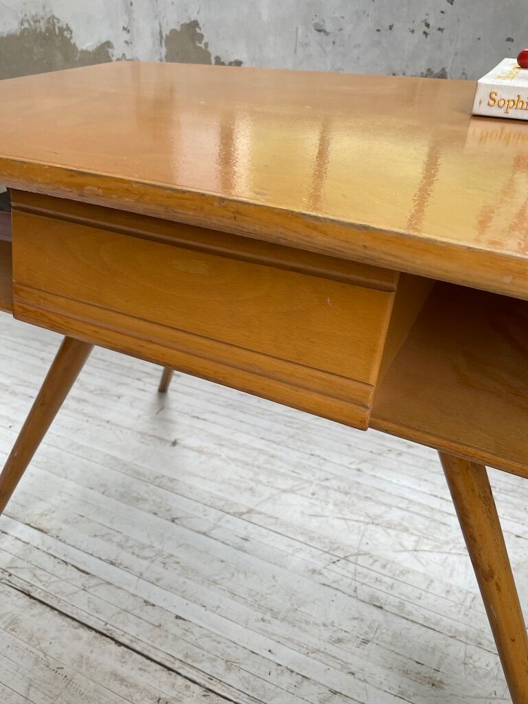 Vintage oak compass desk