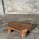 Small stool, teak footrest with short cut corners.