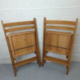 Paire de chaises pliantes en hêtre