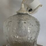 Vintage chandelier pendant lamp in molded glass tulip shape