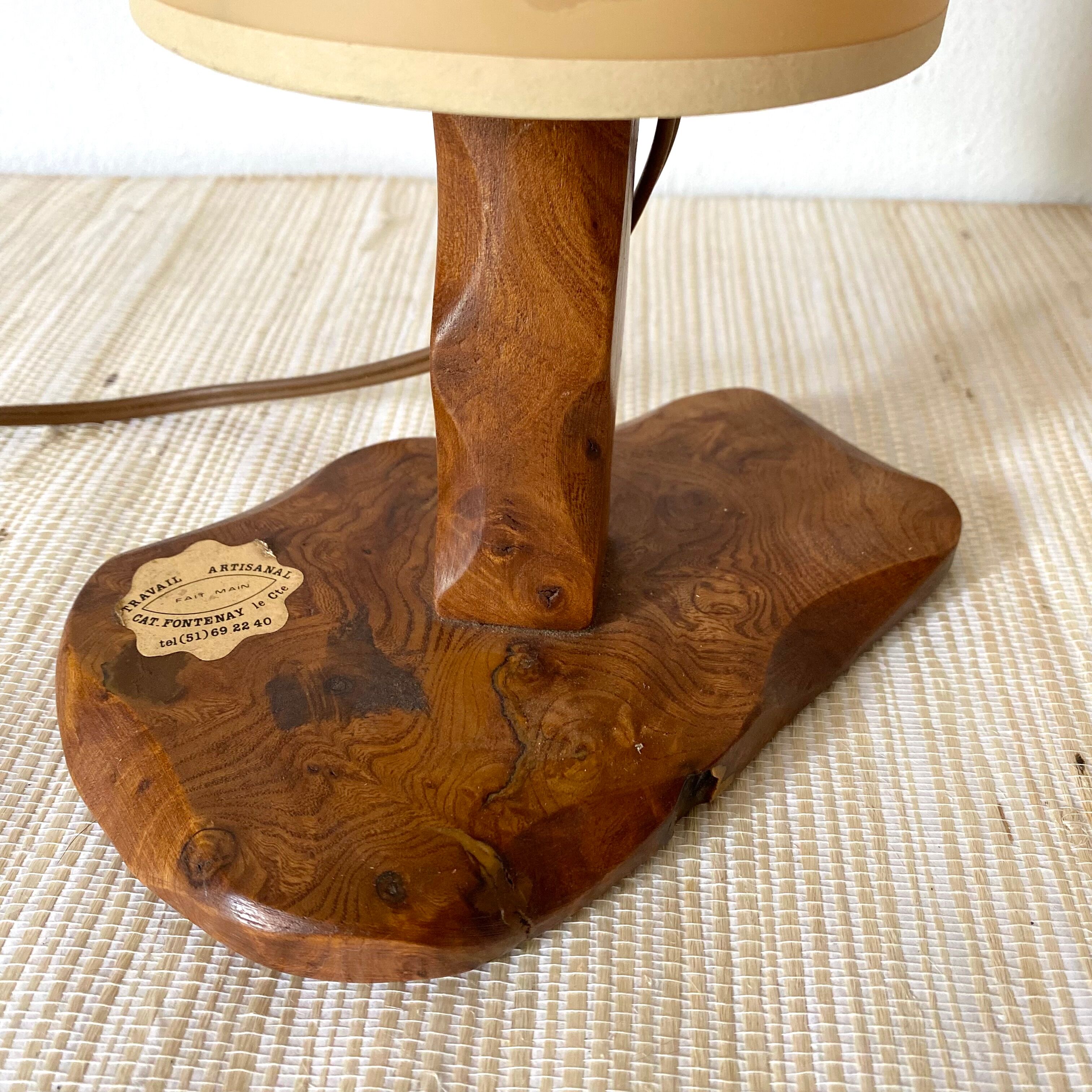 Vintage elm and dried flower lamp