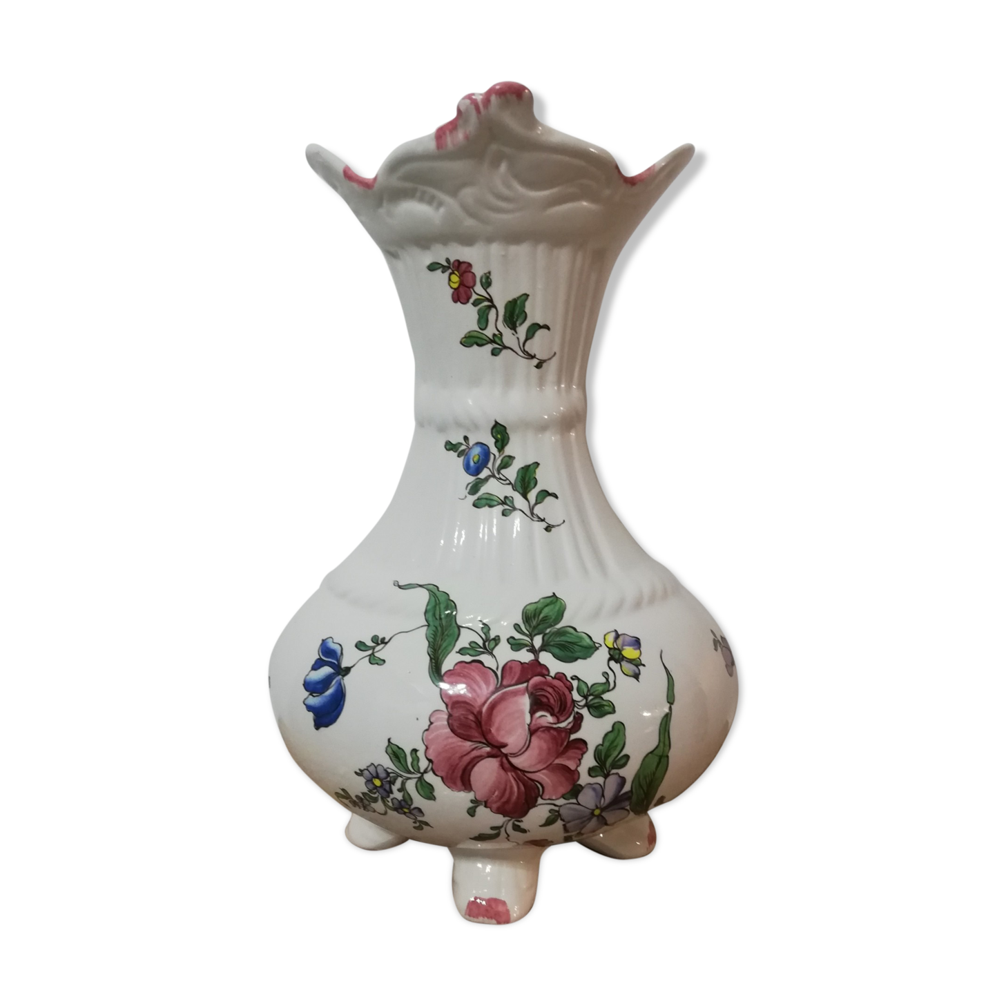Ceramic vase with floral decoration