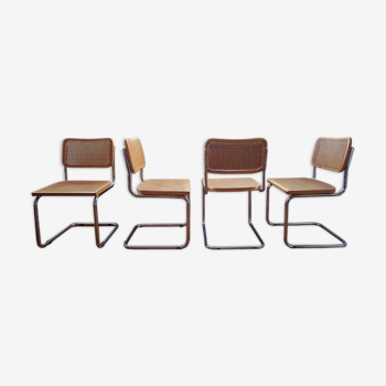 Lot de 4 chaises Cesca B32 de Marcel Breuer