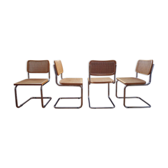 Lot de 4 chaises Cesca B32 de Marcel Breuer
