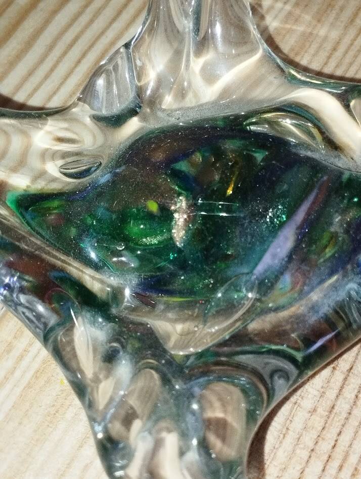 Vintage hand-blown glass swan sculpture – 1960s/70s