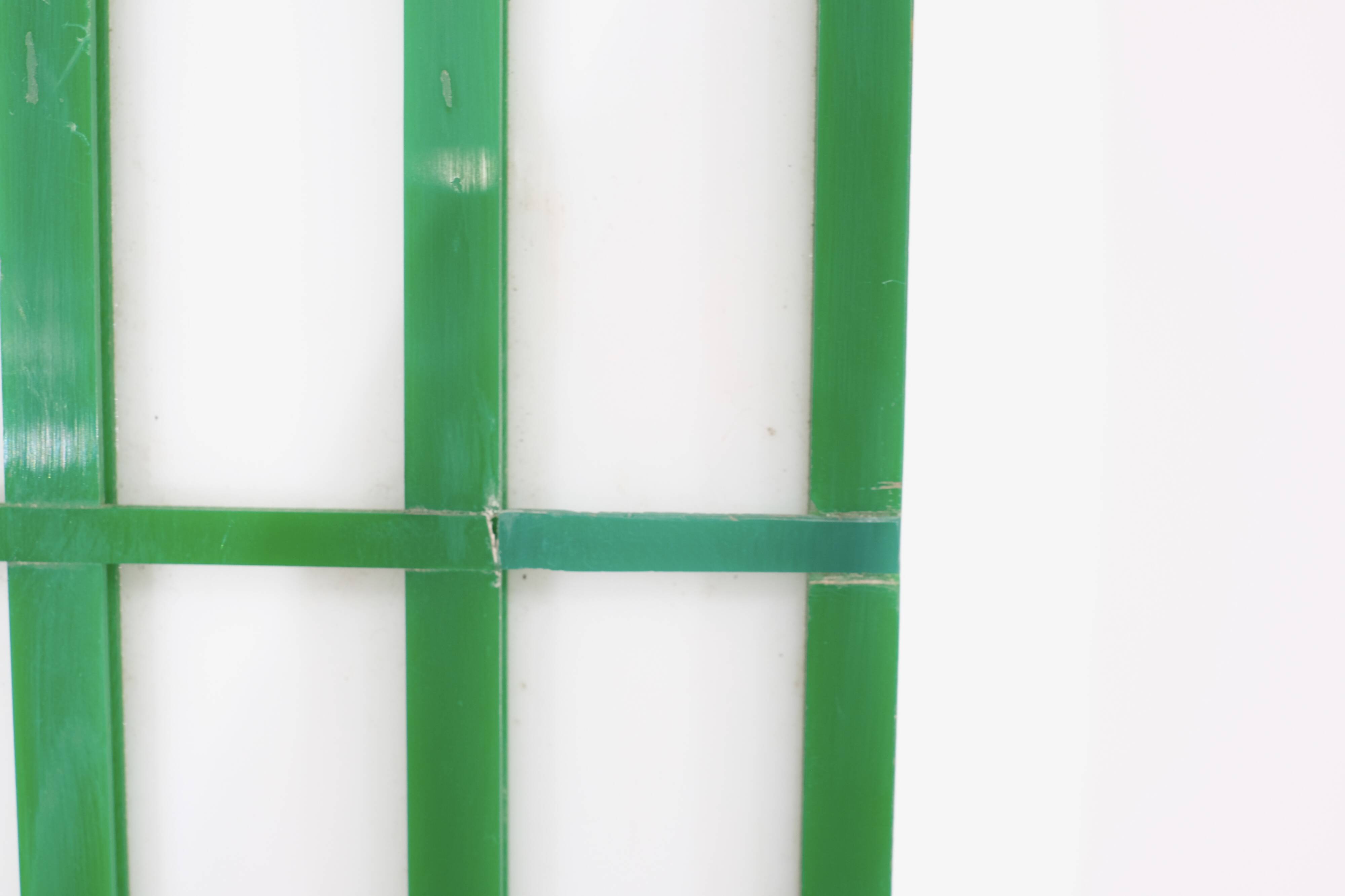 Rectangular floor lamp in green and white plexiglass, Italy - 1970s