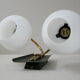 Vintage wall lamp 1950 brass, metal & glass