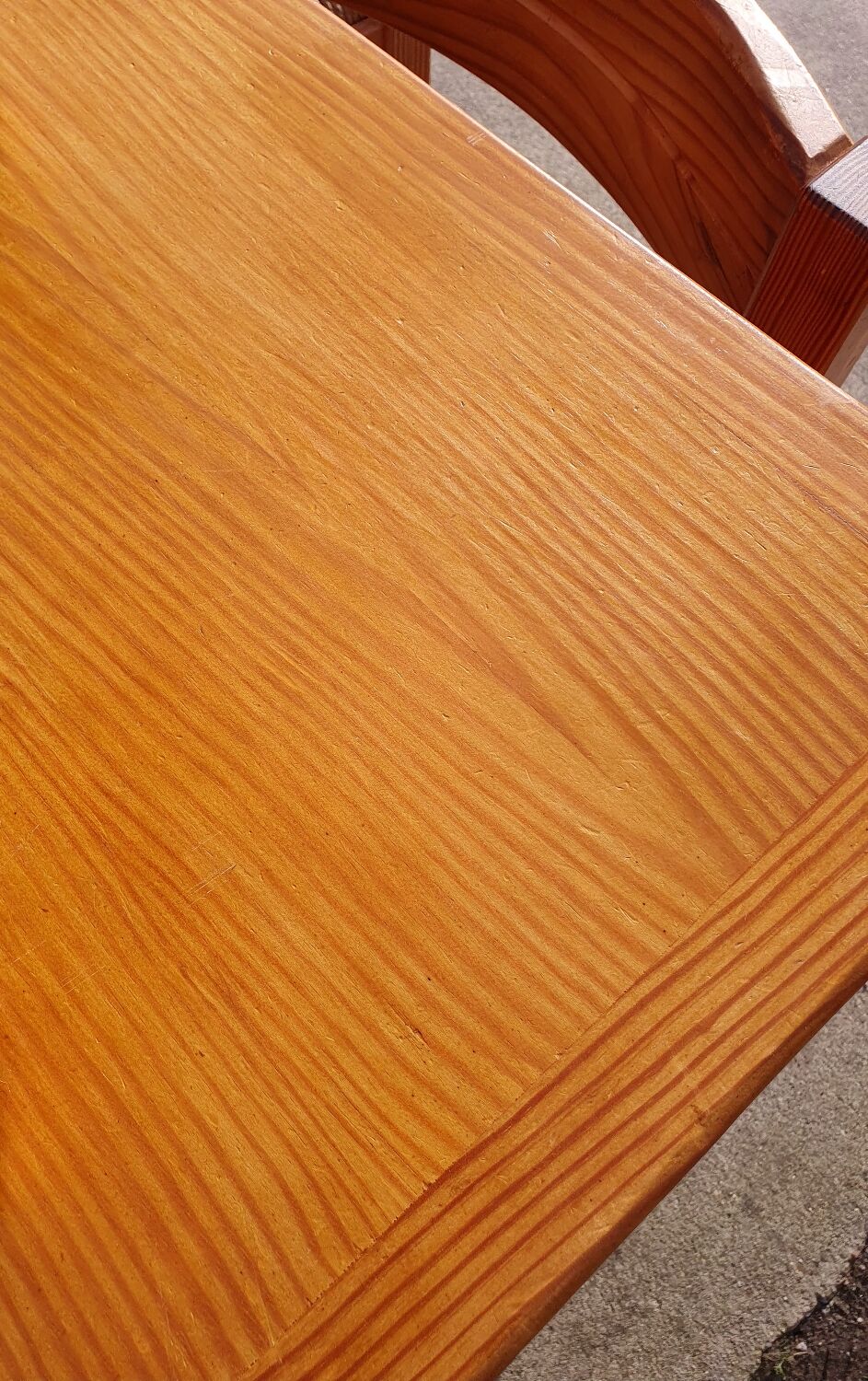 Set vintage pine dining table with 4 rush seat chairs Dutch design