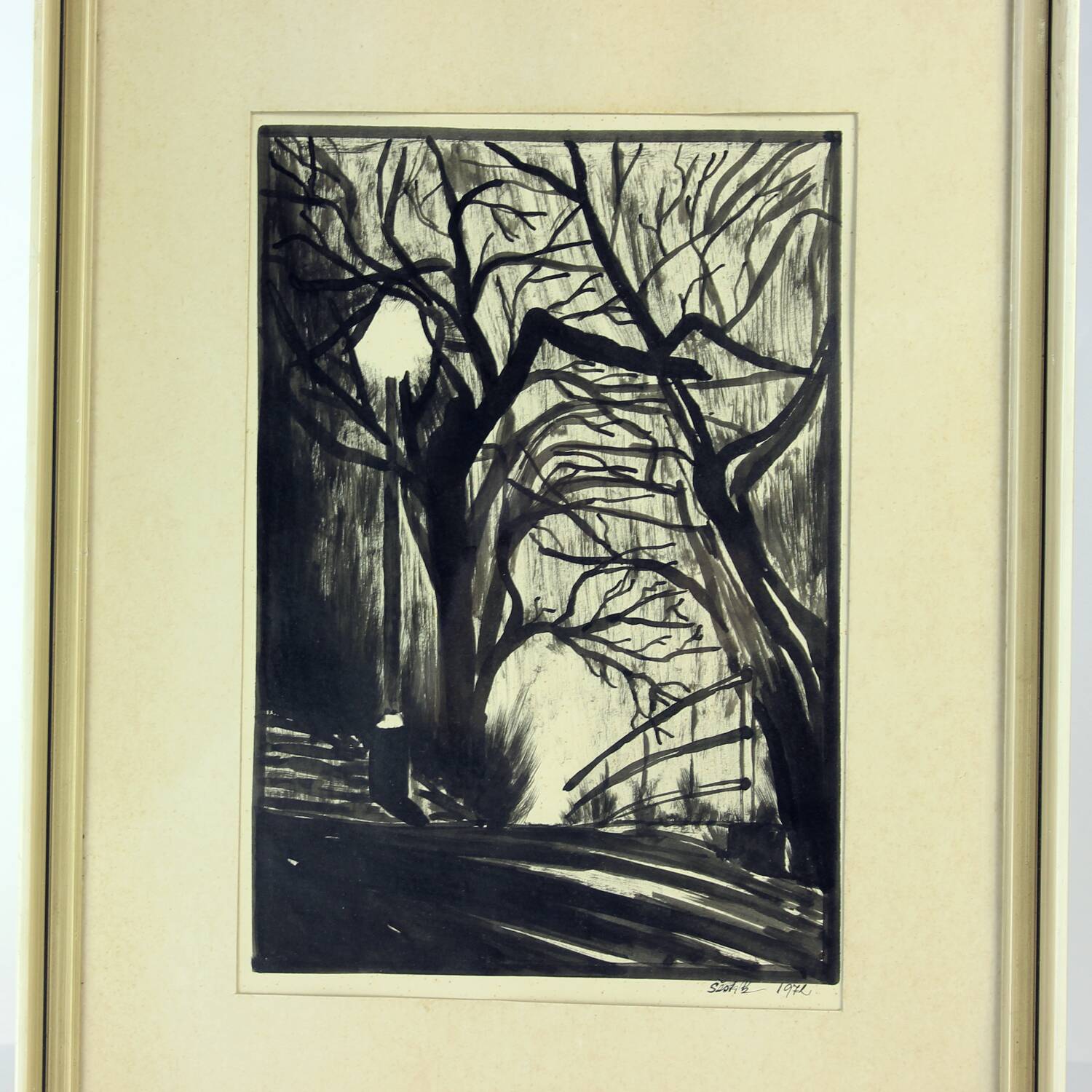 Ensemble de 2 peintures sur papier, signées Sestak 1972