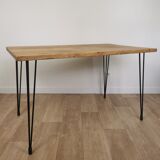 Oak table metal legs
