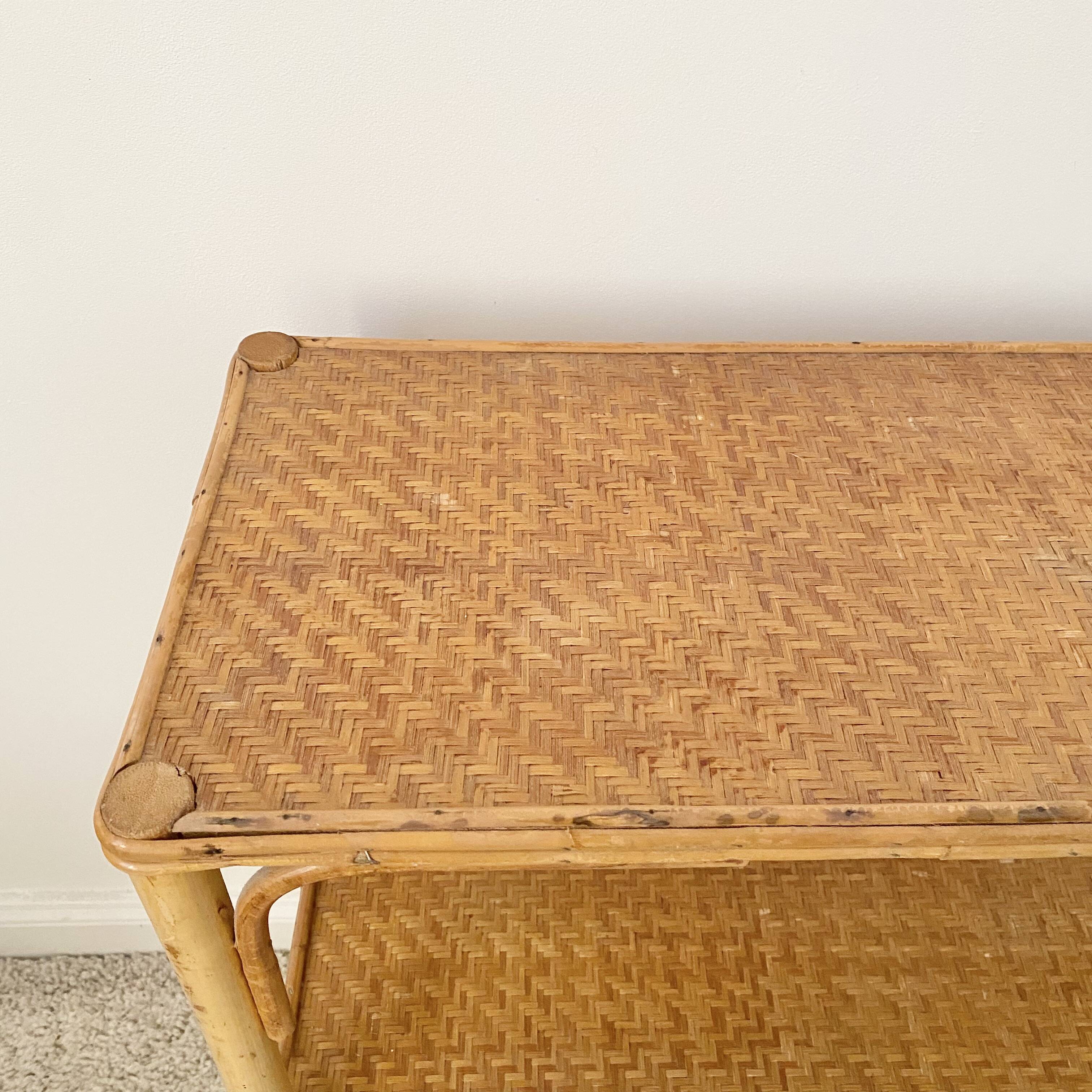 vintage rattan shelf