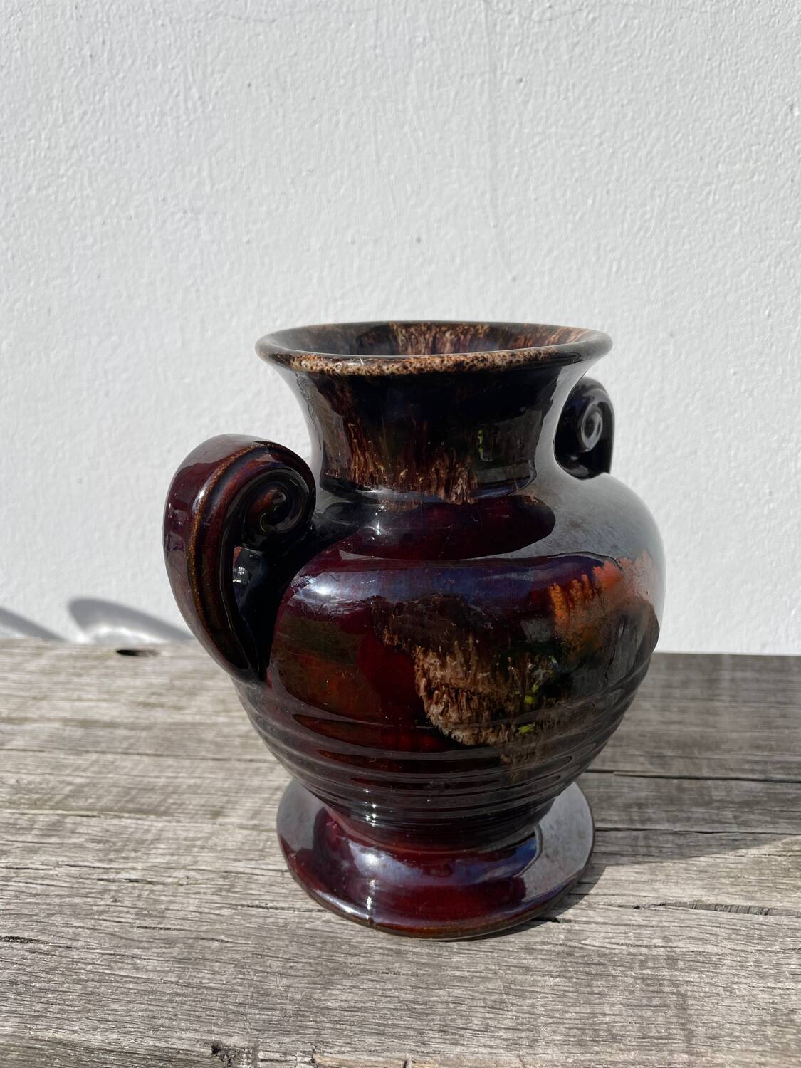 Art Deco brown ceramic vase
