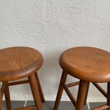 Pair of vintage wooden stools