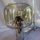 Chrome metal chandelier 3 vintage smoky glass globes