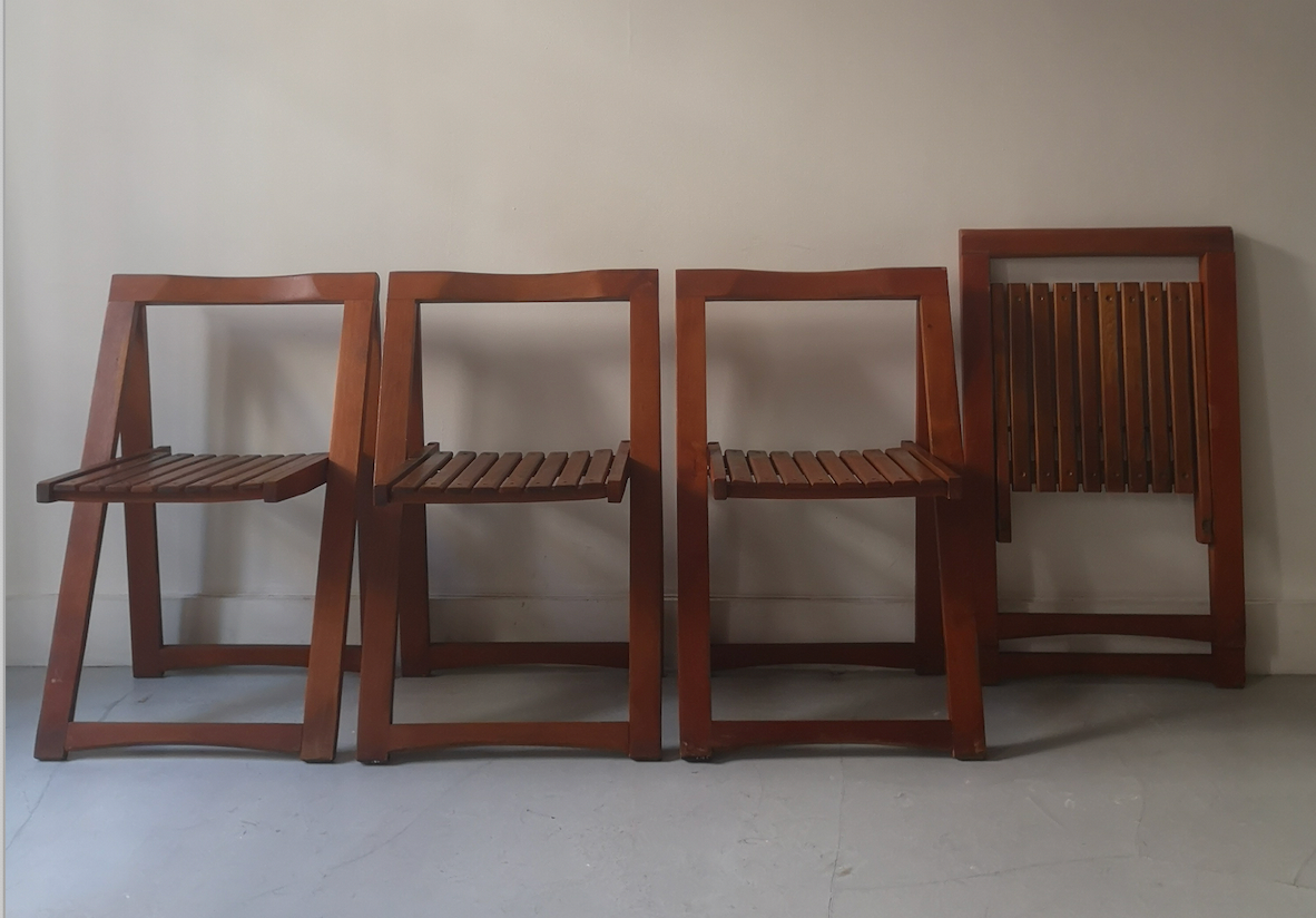 Set de 4 chaises pliantes par Aldo Jacober pour Alberti Bazzani, 1970