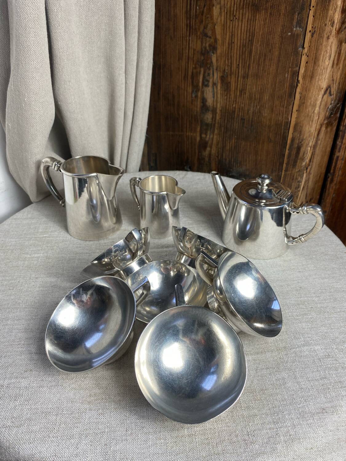 Art Deco silver-plated metal coffee/tea service