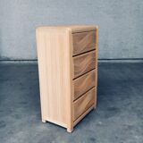 Vintage Rattan High Chest of Drawers, 1980s