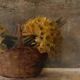 Oil on canvas still life bouquets of daffodils in a basket 20th century