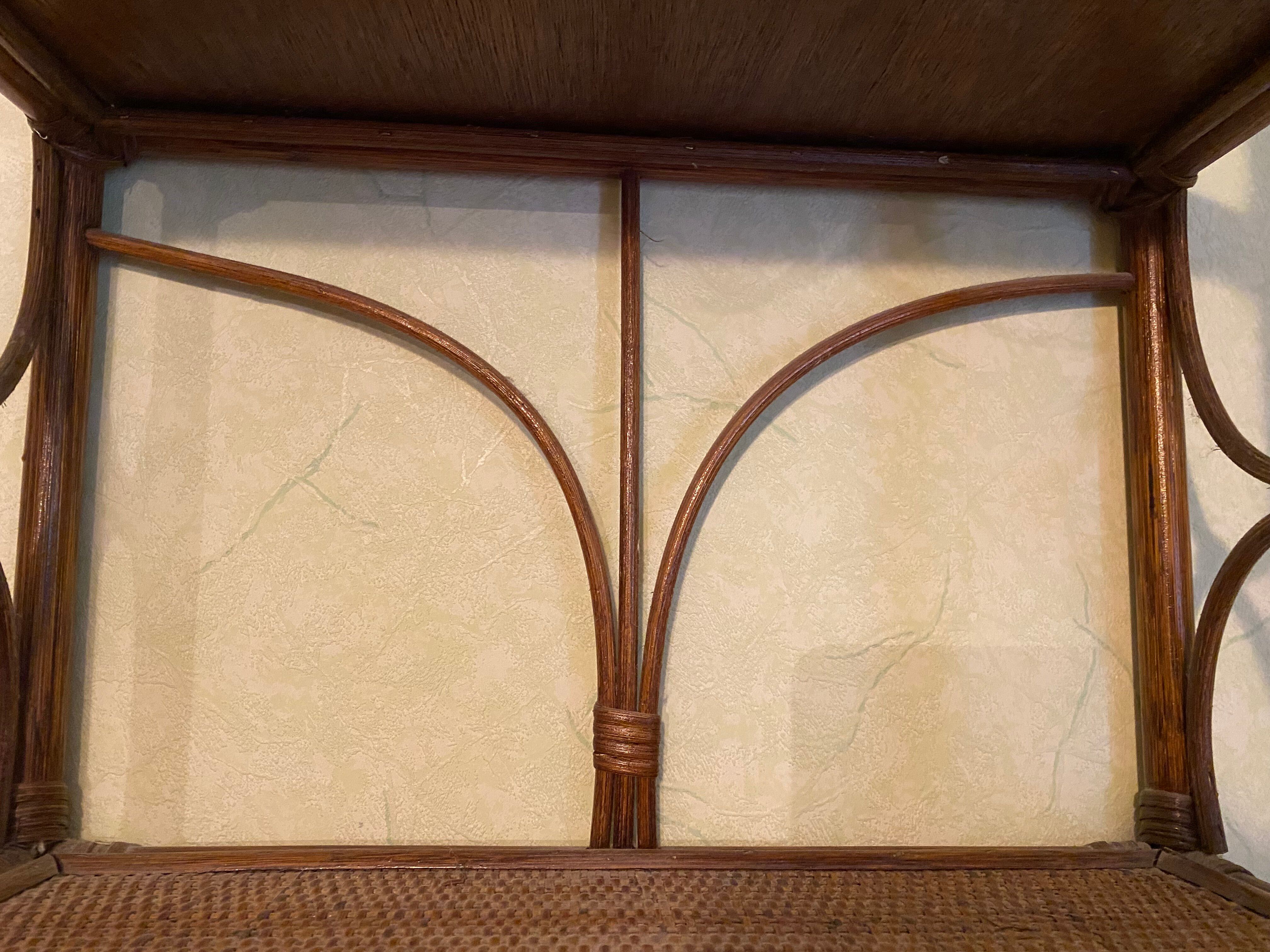 Rattan shelf, vintage 1970s