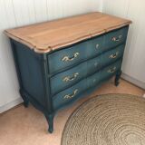 Blue crossbow dresser with brass handles