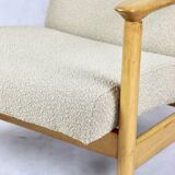 GFM-142 beige boucle armchair from the 1970s
