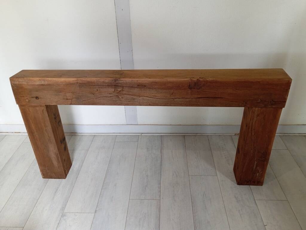 Minimalist solid oak console
