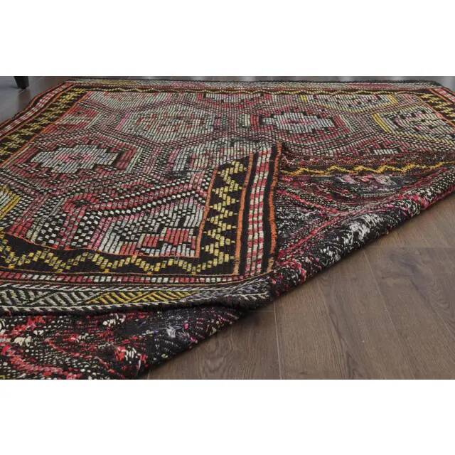 Vintage Turkish Oushak Handmade Wool Cotton Red Area Rug 170x272
