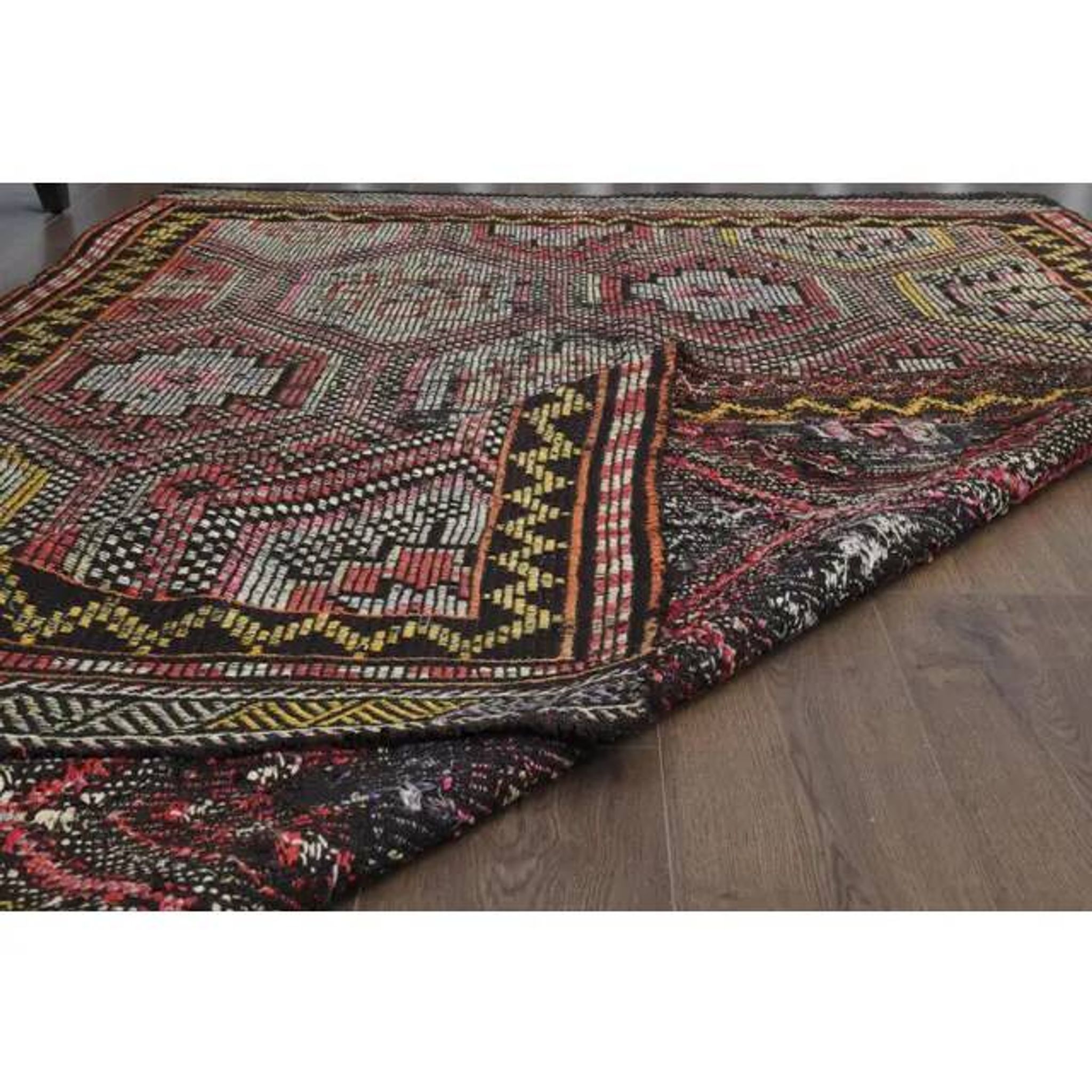 Vintage Turkish Oushak Handmade Wool Cotton Red Area Rug 170x272