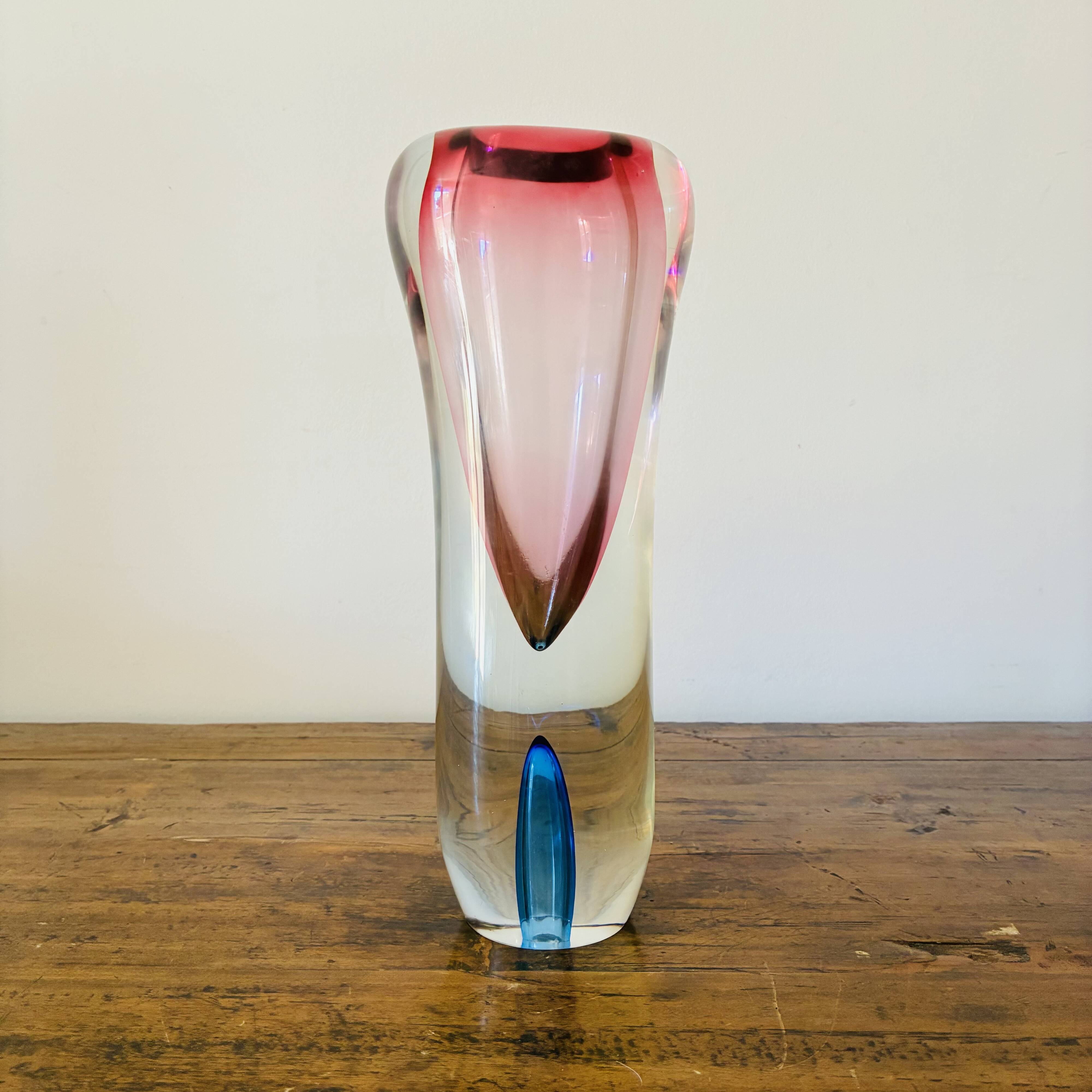 Vase en verre sommerso de Murano, années 1960, dans le style de Flavio Poli