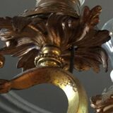 Napoleon III bronze chandelier, Louis XV style, baroque rocaille twist, 189