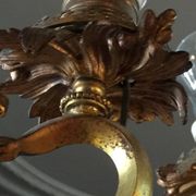 Napoleon III bronze chandelier, Louis XV style, baroque rocaille twist, 189