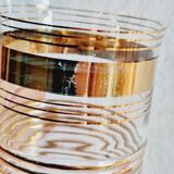 Blown glass decanter with golden borders